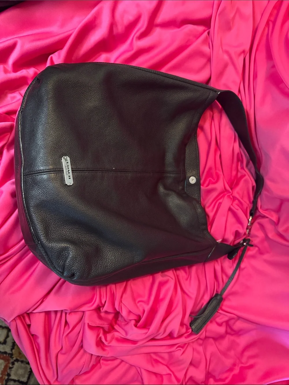 Coach Black Leather Hobo Bag